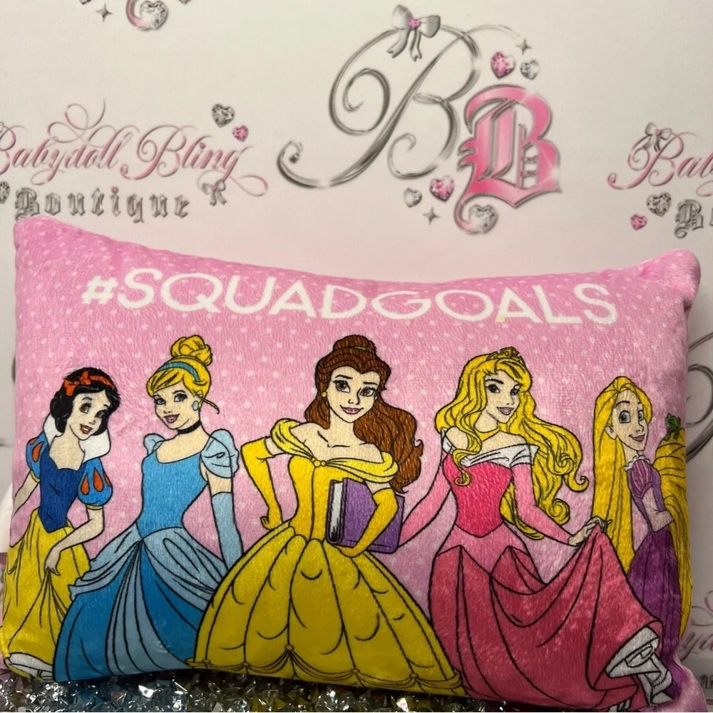 Disney pillow princesses squad goals plush soft Cinderella Belle Snow White y2k